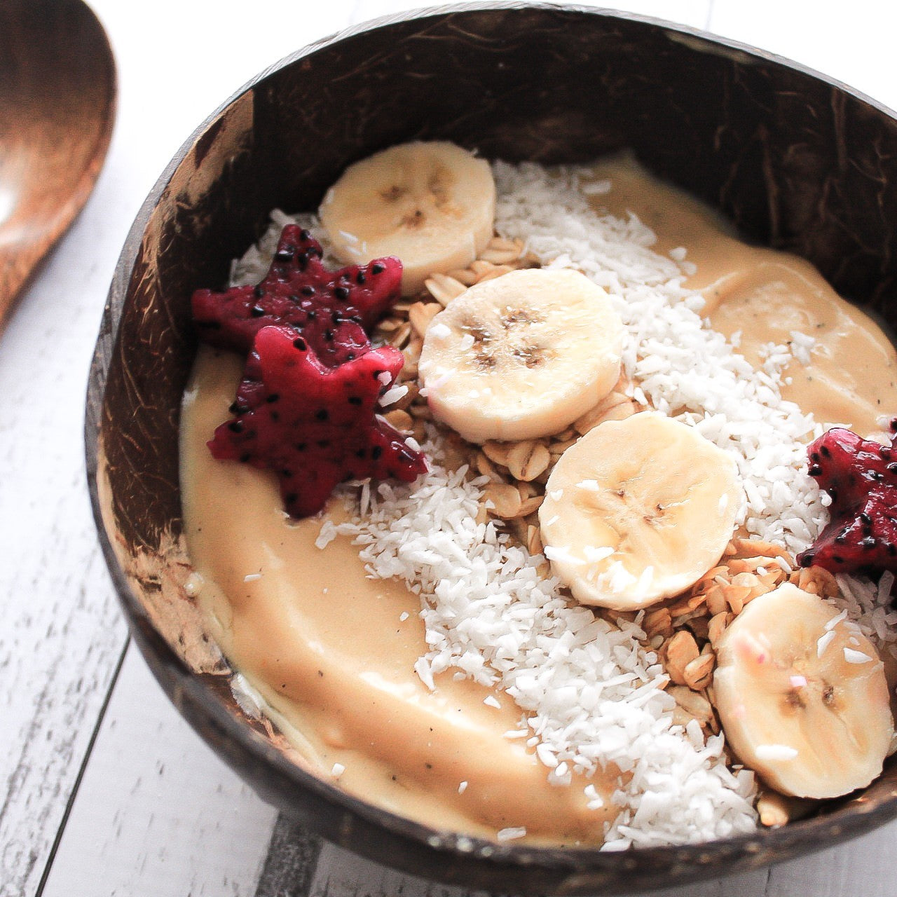 Tropical Smoothie Bowl With Banana Slices